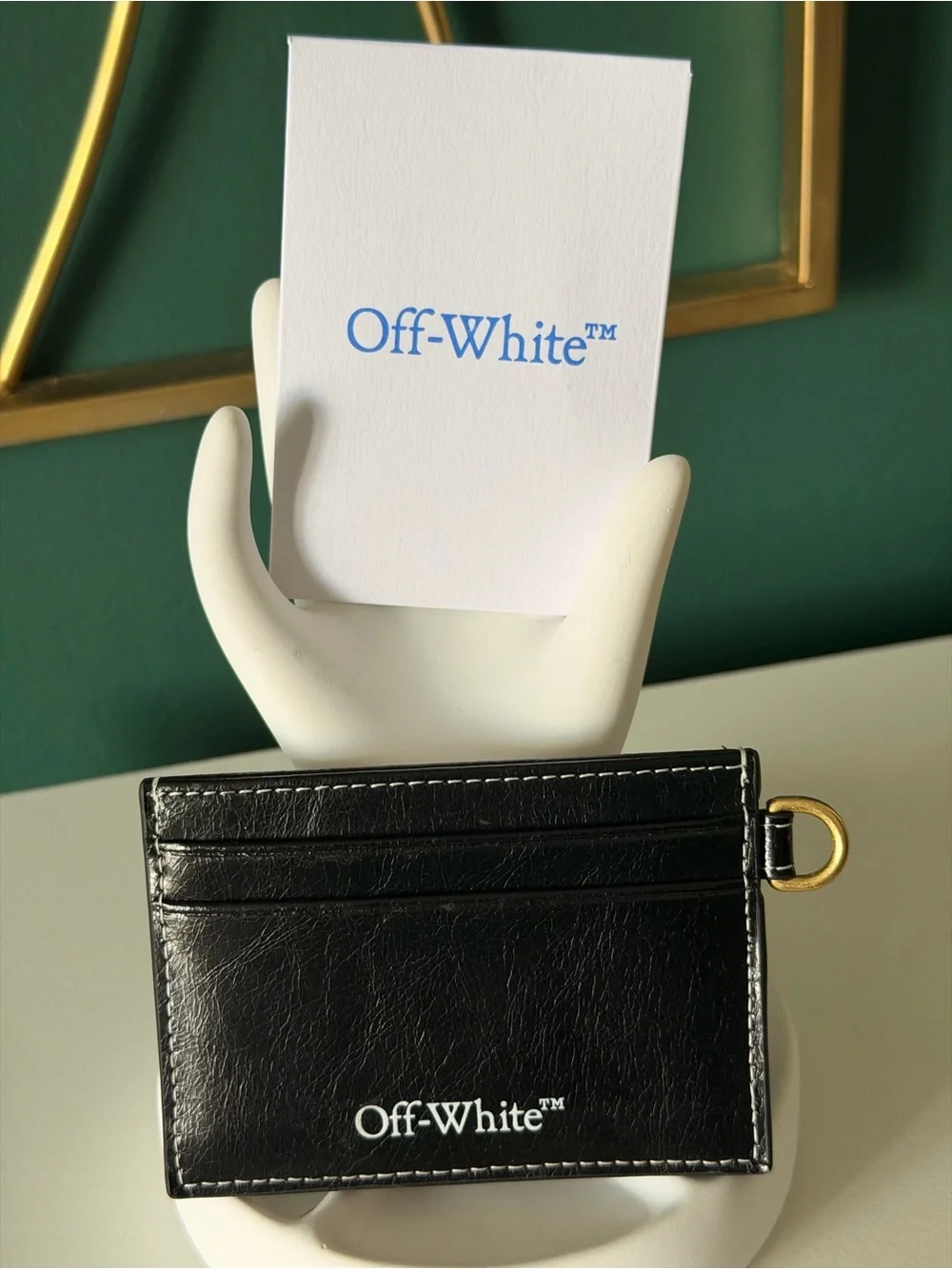 Off-White Black Leather Card & Key Holder- Brand New
